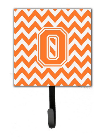 CJ1046-OSH4 Letter O Chevron Orange & White Leash or Key Holder