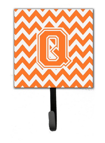 Picture of Carolines Treasures CJ1046-QSH4 Letter Q Chevron Orange & White Leash or Key Holder