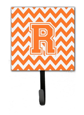 CJ1046-RSH4 Letter R Chevron Orange & White Leash or Key Holder