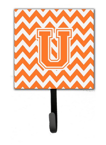 Picture of Carolines Treasures CJ1046-USH4 Letter U Chevron Orange & White Leash or Key Holder