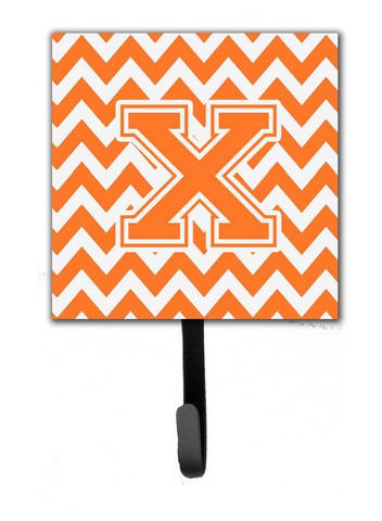 CJ1046-XSH4 Letter X Chevron Orange & White Leash or Key Holder