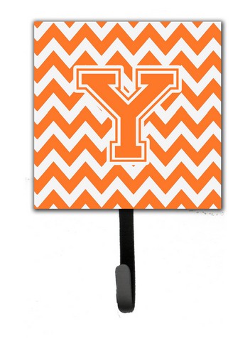 CJ1046-YSH4 Letter Y Chevron Orange & White Leash or Key Holder