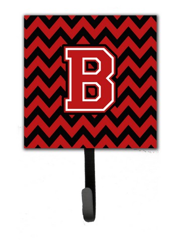 CJ1047-BSH4 Letter B Chevron Black & Red Leash or Key Holder