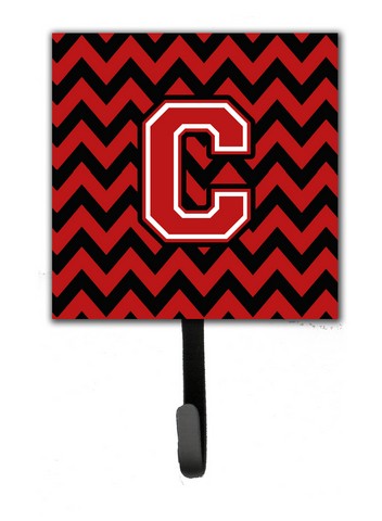CJ1047-CSH4 Letter C Chevron Black & Red Leash or Key Holder