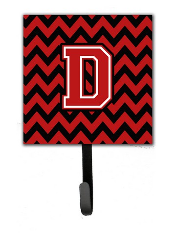Picture of Carolines Treasures CJ1047-DSH4 Letter D Chevron Black & Red Leash or Key Holder