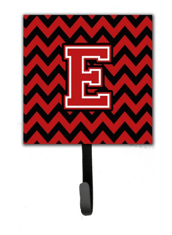 Letter E Chevron Black & Red Leash or Key Holder