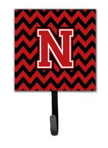 CJ1047-NSH4 Letter N Chevron Black & Red Leash or Key Holder