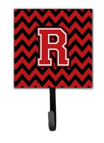 CJ1047-RSH4 Letter R Chevron Black & Red Leash or Key Holder