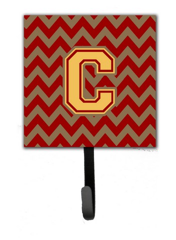 CJ1048-CSH4 Letter C Chevron Garnet & Gold Leash or Key Holder