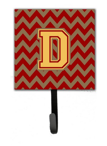 CJ1048-DSH4 Letter D Chevron Garnet & Gold Leash or Key Holder