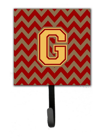 Picture of Carolines Treasures CJ1048-GSH4 Letter G Chevron Garnet & Gold Leash or Key Holder
