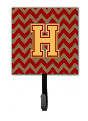 CJ1048-HSH4 Letter H Chevron Garnet & Gold Leash or Key Holder