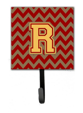 Letter R Chevron Garnet & Gold Leash or Key Holder