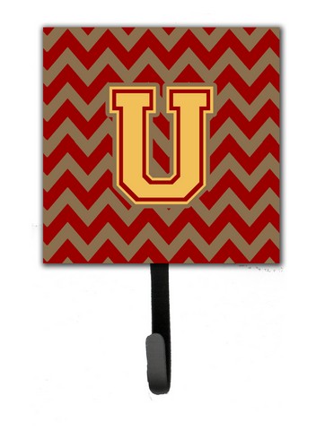 CJ1048-USH4 Letter U Chevron Garnet & Gold Leash or Key Holder
