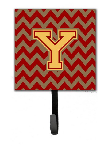 CJ1048-YSH4 Letter Y Chevron Garnet & Gold Leash or Key Holder