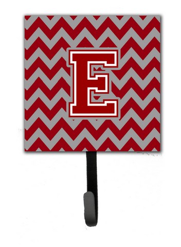 CJ1049-ESH4 Letter E Chevron Maroon & White Leash or Key Holder, 6 x 1.25 x 4.25 in.