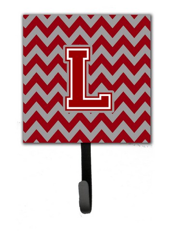 Picture of Carolines Treasures CJ1049-LSH4 Letter L Chevron Maroon & White Leash or Key Holder, 6 x 1.25 x 4.25 in.