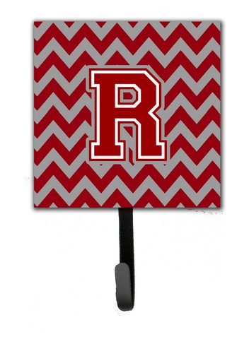 Picture of Carolines Treasures CJ1049-RSH4 Letter R Chevron Maroon & White Leash or Key Holder, 6 x 1.25 x 4.25 in.