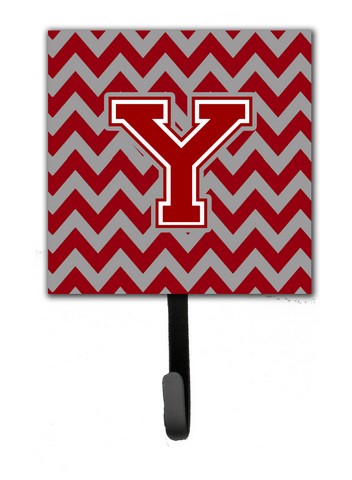 Picture of Carolines Treasures CJ1049-YSH4 Letter Y Chevron Maroon & White Leash or Key Holder, 6 x 1.25 x 4.25 in.
