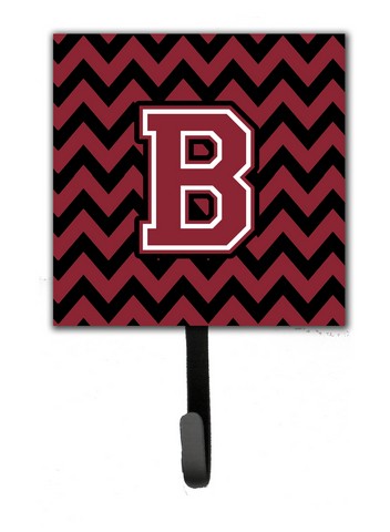 CJ1052-BSH4 Letter B Chevron Garnet & Black Leash or Key Holder