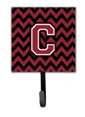 CJ1052-CSH4 Letter C Chevron Garnet & Black Leash or Key Holder