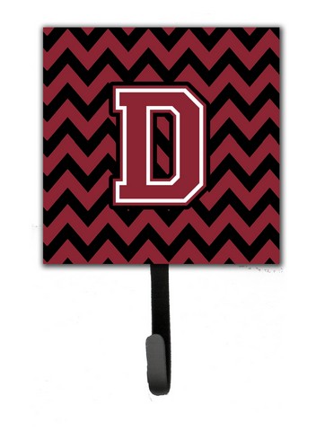CJ1052-DSH4 Letter D Chevron Garnet & Black Leash or Key Holder