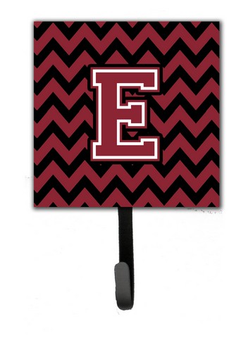 CJ1052-ESH4 Letter E Chevron Garnet & Black Leash or Key Holder
