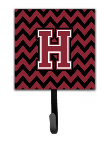 CJ1052-HSH4 Letter H Chevron Garnet & Black Leash or Key Holder