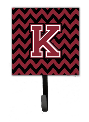 CJ1052-KSH4 Letter K Chevron Garnet & Black Leash or Key Holder
