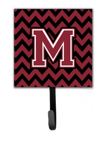 Letter M Chevron Garnet & Black Leash or Key Holder