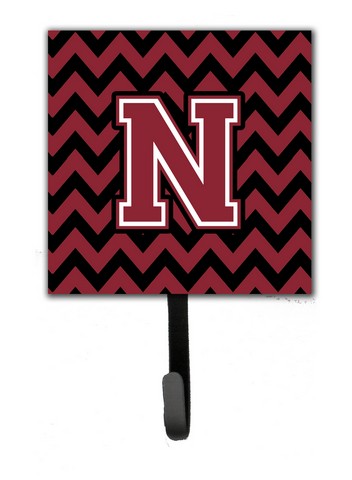 Letter N Chevron Garnet & Black Leash or Key Holder