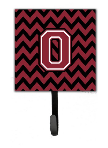 CJ1052-OSH4 Letter O Chevron Garnet & Black Leash or Key Holder