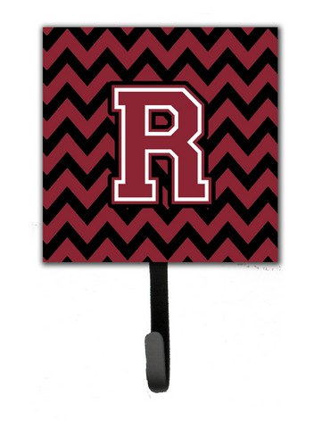 CJ1052-RSH4 Letter R Chevron Garnet & Black Leash or Key Holder