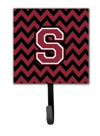 CJ1052-SSH4 Letter S Chevron Garnet & Black Leash or Key Holder