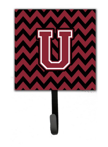 Picture of Carolines Treasures CJ1052-USH4 Letter U Chevron Garnet & Black Leash or Key Holder