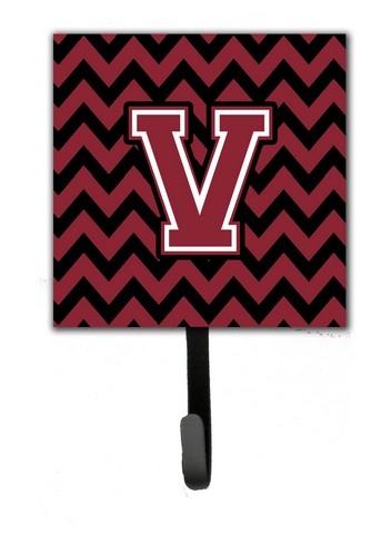 Letter V Chevron Garnet & Black Leash or Key Holder