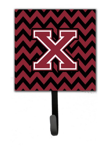CJ1052-XSH4 Letter X Chevron Garnet & Black Leash or Key Holder
