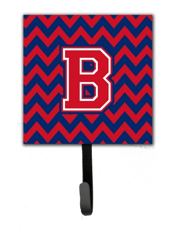CJ1054-BSH4 Letter B Chevron Yale Blue & Crimson Leash or Key Holder