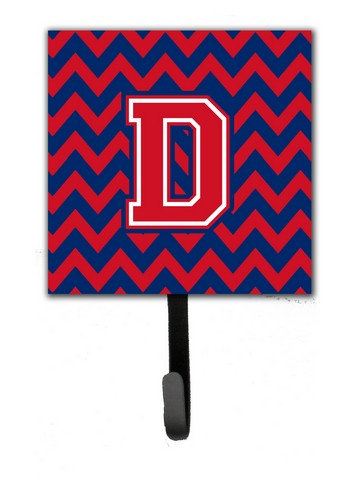 CJ1054-DSH4 Letter D Chevron Yale Blue & Crimson Leash or Key Holder
