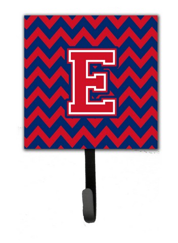 Letter E Chevron Yale Blue & Crimson Leash or Key Holder