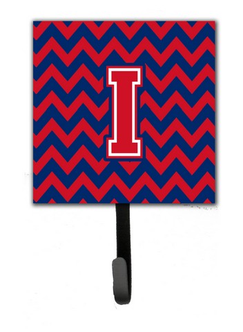 CJ1054-ISH4 Letter I Chevron Yale Blue & Crimson Leash or Key Holder