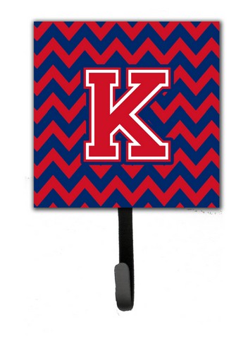 CJ1054-KSH4 Letter K Chevron Yale Blue & Crimson Leash or Key Holder