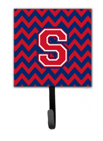 CJ1054-SSH4 Letter S Chevron Yale Blue & Crimson Leash or Key Holder