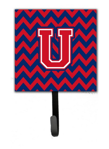 CJ1054-USH4 Letter U Chevron Yale Blue & Crimson Leash or Key Holder