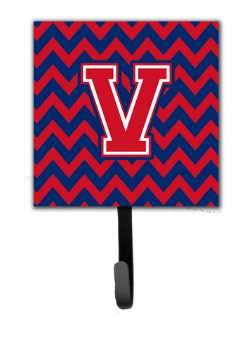 Letter V Chevron Yale Blue & Crimson Leash or Key Holder