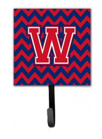 Letter W Chevron Yale Blue & Crimson Leash or Key Holder