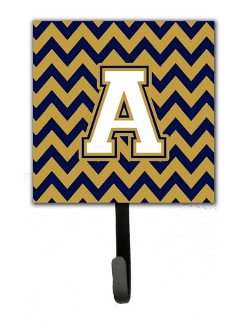 CJ1057-ASH4 Letter A Chevron Navy Blue & Gold Leash or Key Holder