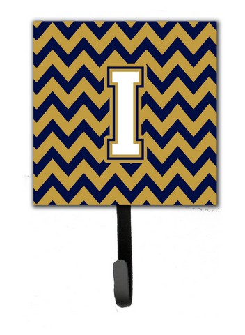 CJ1057-ISH4 Letter I Chevron Navy Blue & Gold Leash or Key Holder