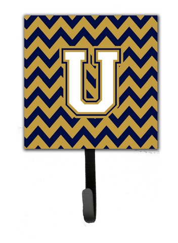 CJ1057-USH4 Letter U Chevron Navy Blue & Gold Leash or Key Holder