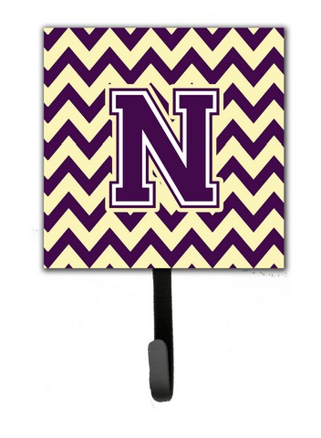 Picture of Carolines Treasures CJ1058-NSH4 Letter N Chevron Purple & Gold Leash or Key Holder, 6 x 1.25 x 4.25 in.